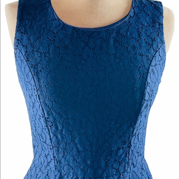 AS U WISH NAVY BLUE FIT & FLARE DRESS - Picture 4 of 7